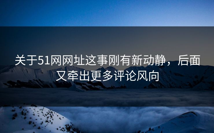 关于51网网址这事刚有新动静，后面又牵出更多评论风向