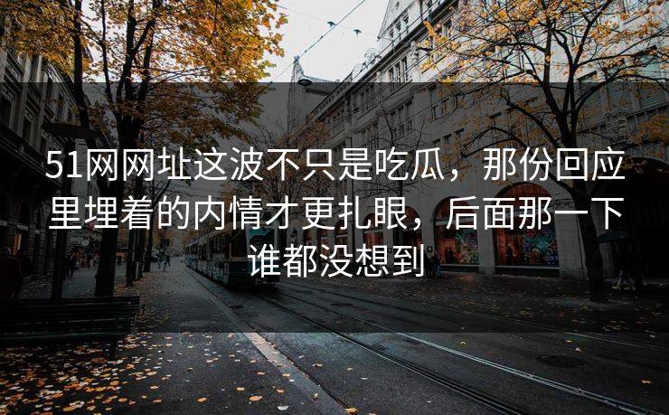 51网网址这波不只是吃瓜，那份回应里埋着的内情才更扎眼，后面那一下谁都没想到