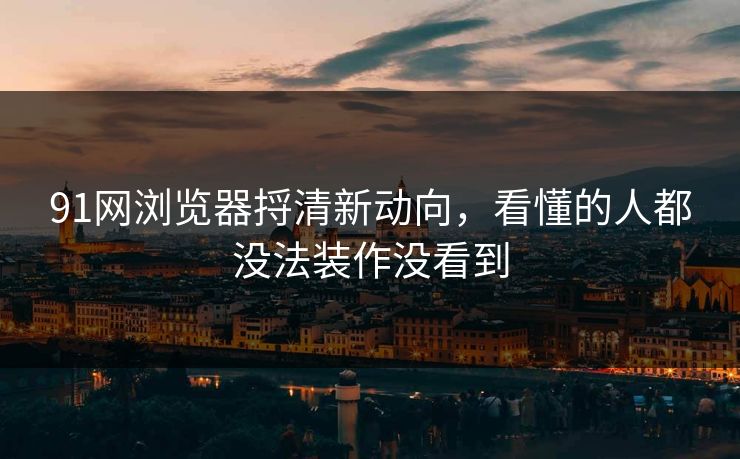 91网浏览器捋清新动向，看懂的人都没法装作没看到