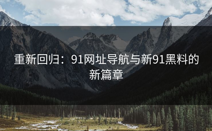 重新回归：91网址导航与新91黑料的新篇章