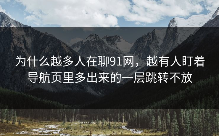为什么越多人在聊91网，越有人盯着导航页里多出来的一层跳转不放