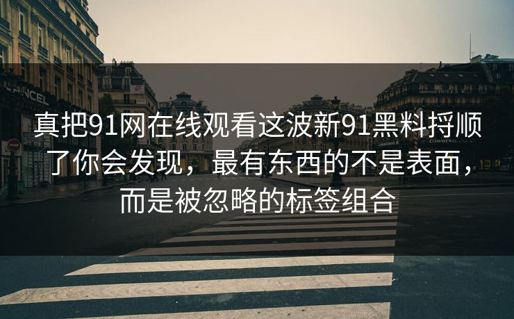 真把91网在线观看这波新91黑料捋顺了你会发现，最有东西的不是表面，而是被忽略的标签组合
