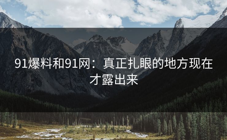 91爆料和91网：真正扎眼的地方现在才露出来