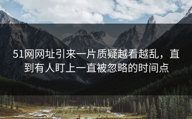 51网网址引来一片质疑越看越乱，直到有人盯上一直被忽略的时间点